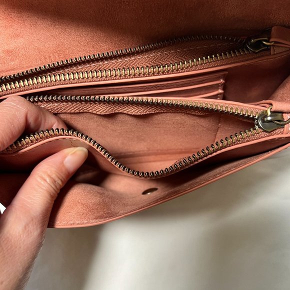 Anthropologie Nolan Convertible Wristlet Mauve Pink Crossbody Clutch Wallet Bag - Picture 8 of 12